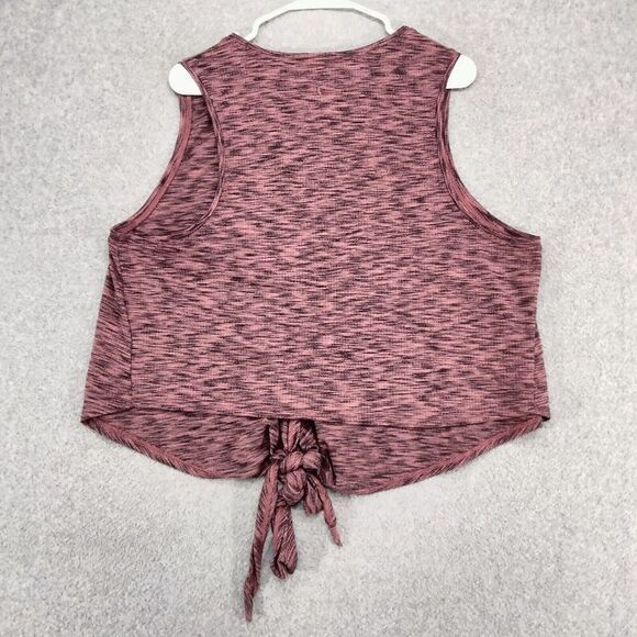 Zyia Active Tank Top Womens Size 4XL Red Heathered Stretch Front Tie Sleeveless - Picture 6 of 11